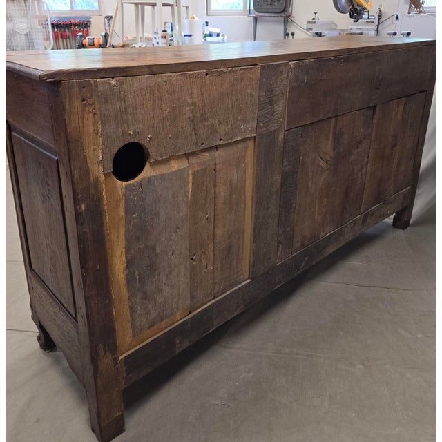 Antique 19th Century French Provincial Oak Buffet With Lined Interior For Sale - Image 18 of 18