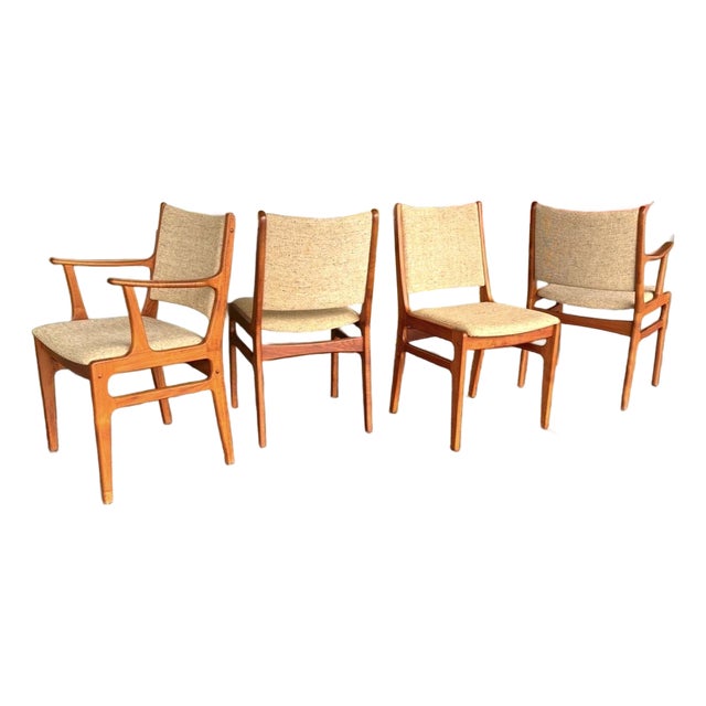 Danish Teak D-Scan Dining Chairs For Sale