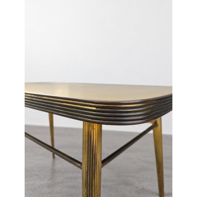Vintage Coffee Table in Brass and Glass, Italy, 1950s For Sale - Image 9 of 11