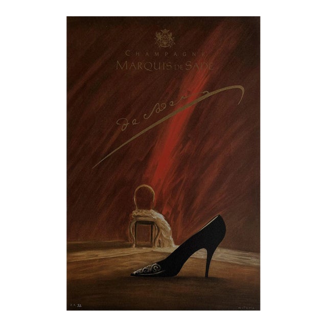 1985 Ruben Alterio Champagne Marquis De Sade Lithograph For Sale
