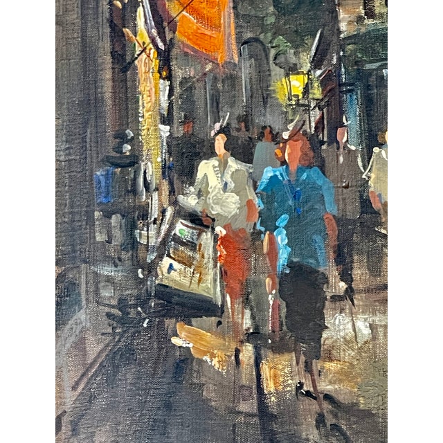 20Th. Century. Cityscape Paris by Night in Montmartre, Oil on Canvas, Signed For Sale - Image 10 of 15