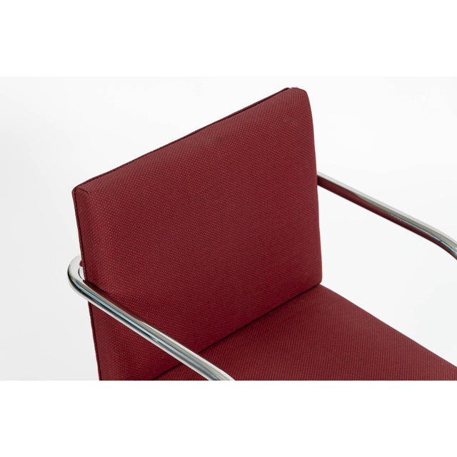 Pair Mid-Century Red Brno Armchairs by Mies Van Der Rohe for Knoll, 1983 For Sale - Image 15 of 18