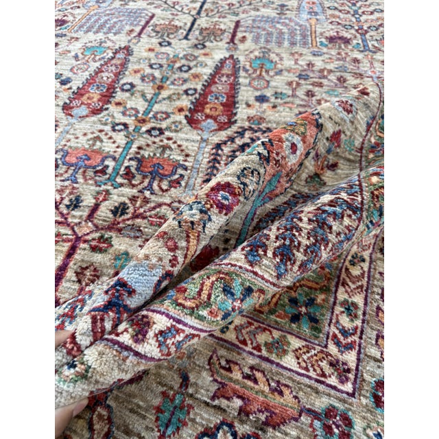 Textile Beige Persian Bakhtiari Design Weeping Willow Tree of Life Rug, 07'10 X 09'11 For Sale - Image 7 of 9