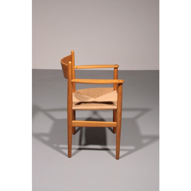 Beige Dining Chairs in Oak with New Papercord by Hans J. Wegner for Carl Hansen, 1960, Set of 6 For Sale - Image 8 of 13