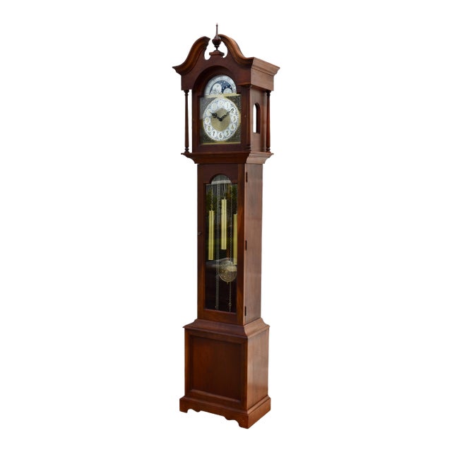 Alexandria Grandmother Clock Cherry Vintage Moon Phase Westminster Chime For Sale