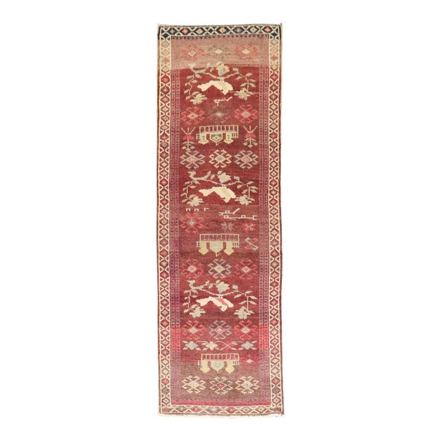 Pigeon Vintage Turkish Anatolian Runner - 3'1" x 11'3" For Sale