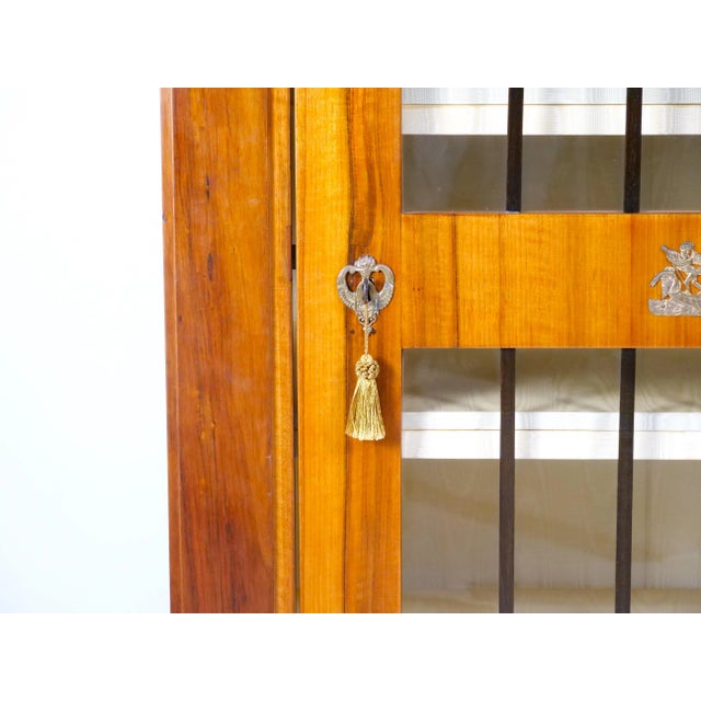 Early 19th Century Early 19th Century Biedermeier Walnut / Bronze Mounted Bookcase / Cabinet For Sale - Image 5 of 12