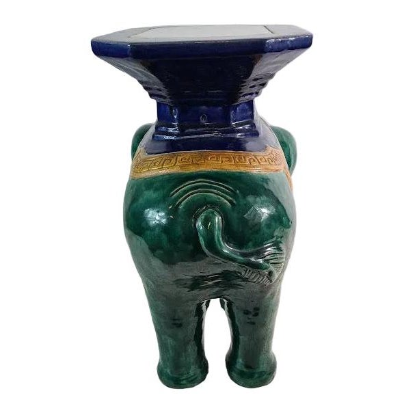 Antique Chinese Shiwan Ceramic Elephant Garden Stool For Sale - Image 9 of 16