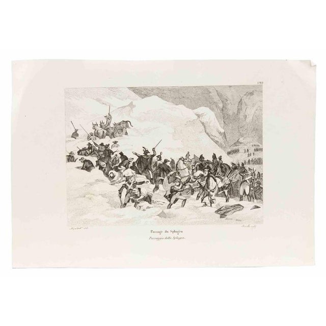 Passagè du Splugèn is an original artwork realized by Jean Baptiste Réville in early 19th. Century . Etching on paper....