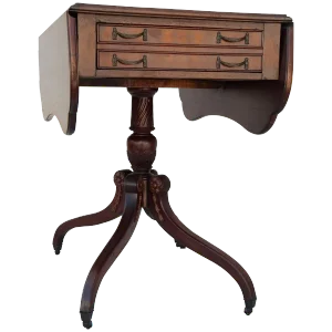 Mid-Century Sheraton Style Walnut Butterfly Drop-Leaf Table