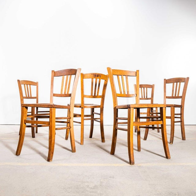 Farmhouse French Dark Oak Dining Chairs, 1940s, Set of 6 For Sale - Image 3 of 13