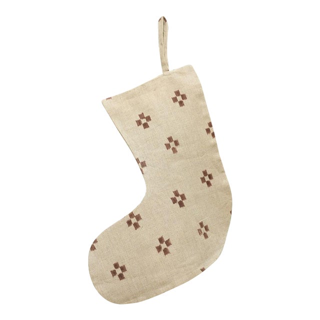 Stocking Handmade Block Print Fabric– Barfi Design, Linen Blend For Sale