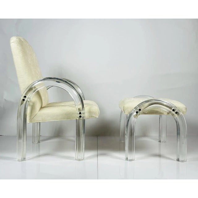 This is a very rare lounge chair and ottoman designed and manufactured by Charles Hollis Jones and part of the Waterfall...