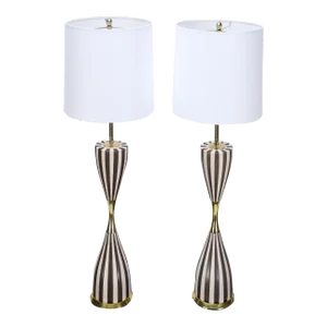 1950 Mid-Century "Harlequin" Table Lamps by Gerald Thurston - a Pair