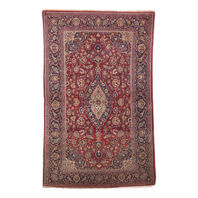 Vintage Middle Eastern Keshan Rug For Sale