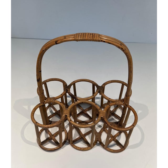Rattan bottle holder. French work. Circa 1950 For Sale - Image 4 of 12