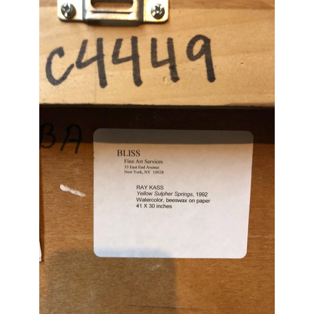 1990s Ray KassYellow Sulphur Springs Mixed Media Abstract Large Painting, 1992 For Sale - Image 5 of 5