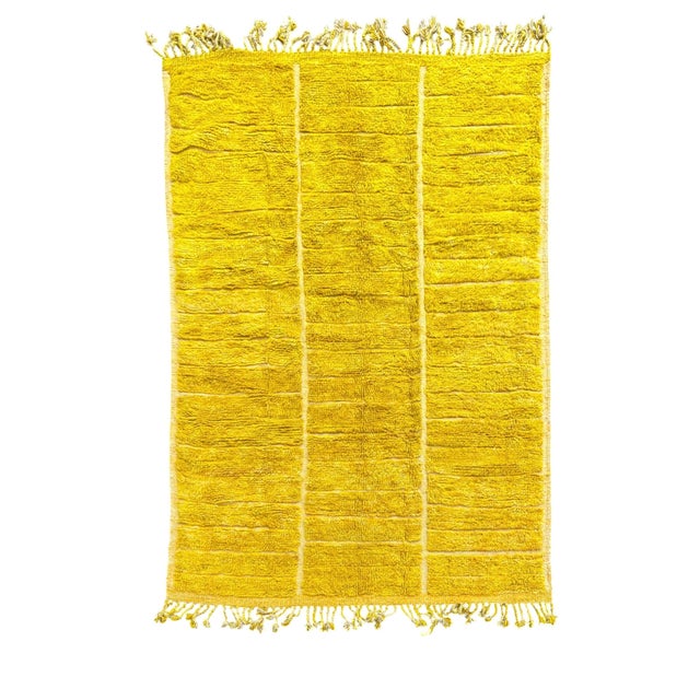 Moroccan Mustard Yellow Mrirt Rug, 2010s For Sale - Image 12 of 12