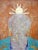Contemporary "Saffron Effulgence". Contemporary Buddha Oil Painting with Gold Leaf For Sale - Image 3 of 3