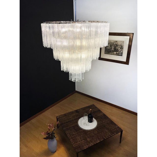 Huge Vintage Murano Glass Tiered Chandelier 78 Glasses, 1990s For Sale - Image 18 of 18