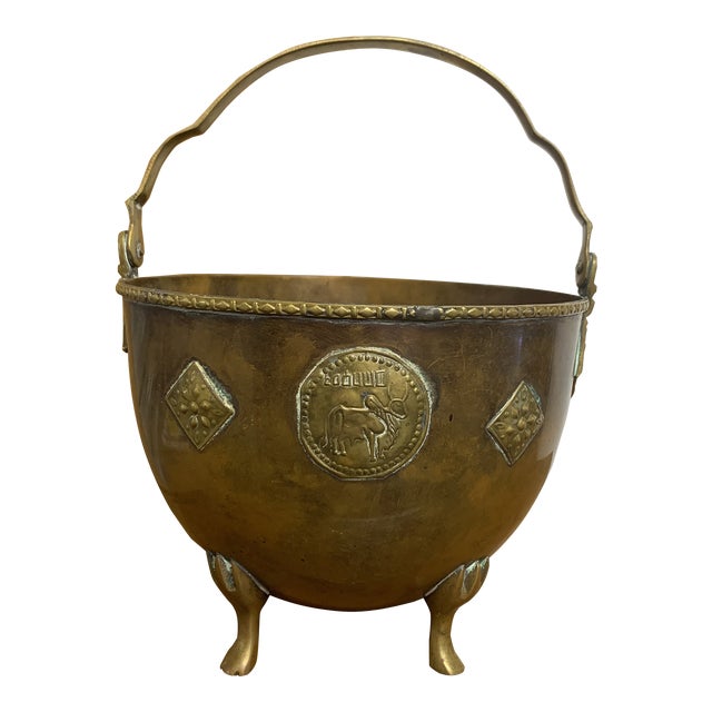 Mid 20th Century Copper Jardiniere With Brass Fittings For Sale