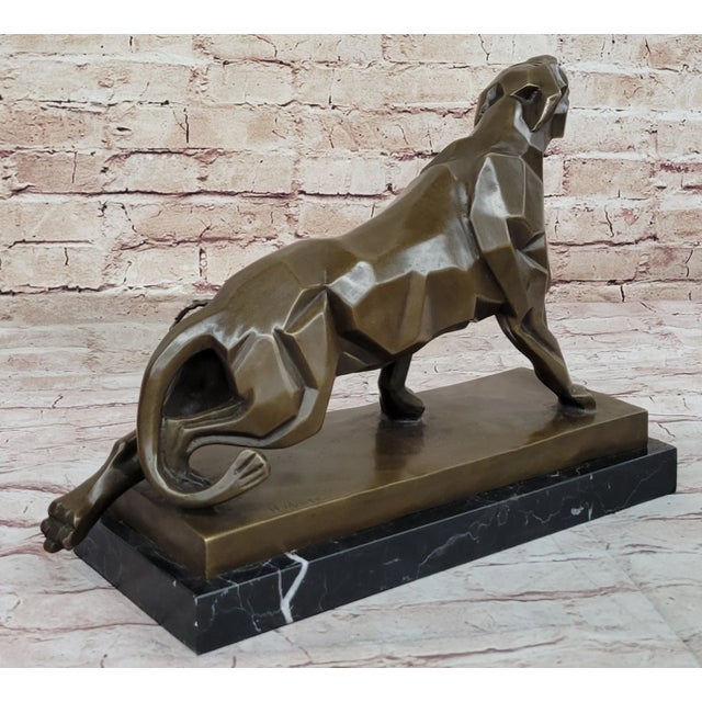 2020s Henry Moore Modern Art Abstract Jaguar Panther Cougar Lion Bronze Sculpture For Sale - Image 5 of 10