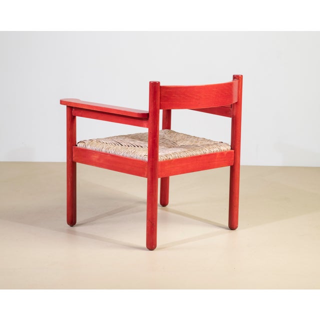 Wood Armchairs in Lacquered Wood and Straw by Vico Magistretti, 1960s, Set of 2 For Sale - Image 7 of 9