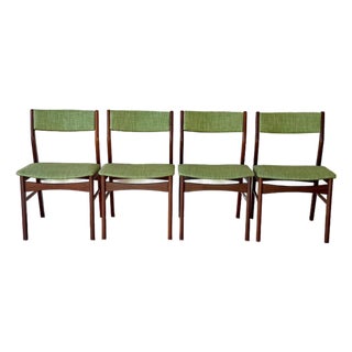 1960s Set of 4 Danish Teak Dining Chairs in Style of Erik Buch Mid Century Modern For Sale