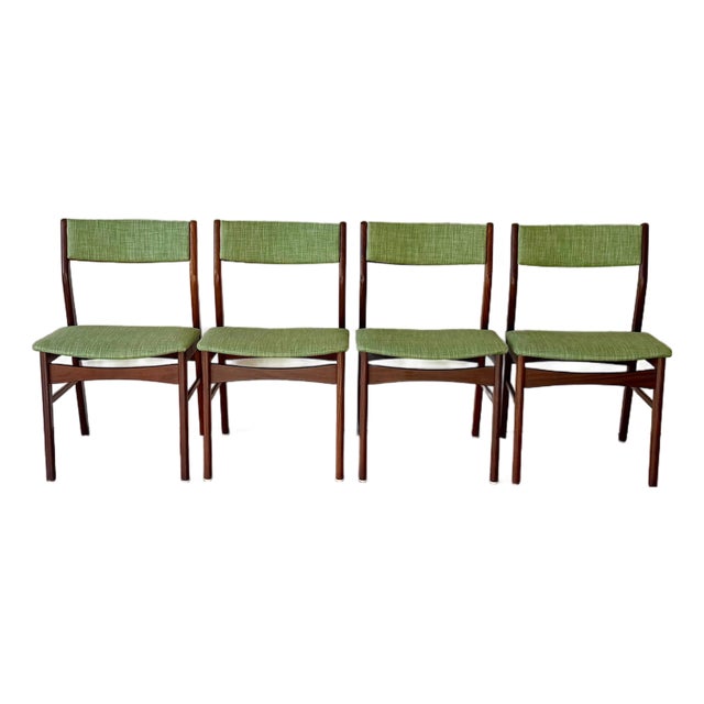 1960s Set of 4 Danish Teak Dining Chairs in Style of Erik Buch Mid Century Modern For Sale