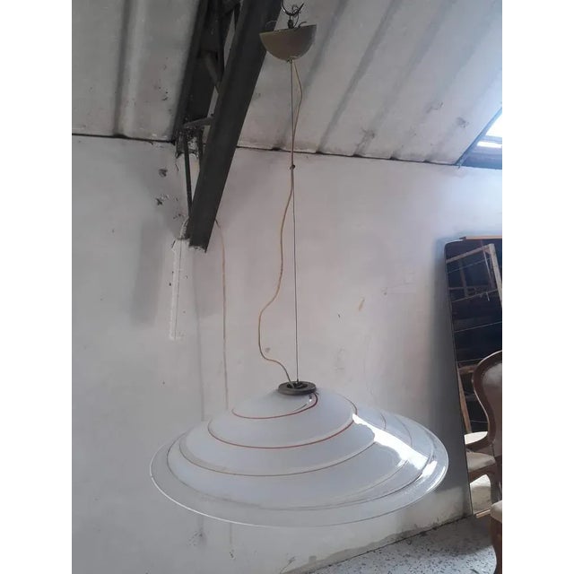 Italian Murano Glass Chandelier with Spiral in Orange-Red Color, 1960s For Sale - Image 4 of 11