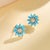 2020s Nina Zhou Sunflower Turquoise Diamond Earrings in 14k Gold- Set of 2 For Sale - Image 5 of 5