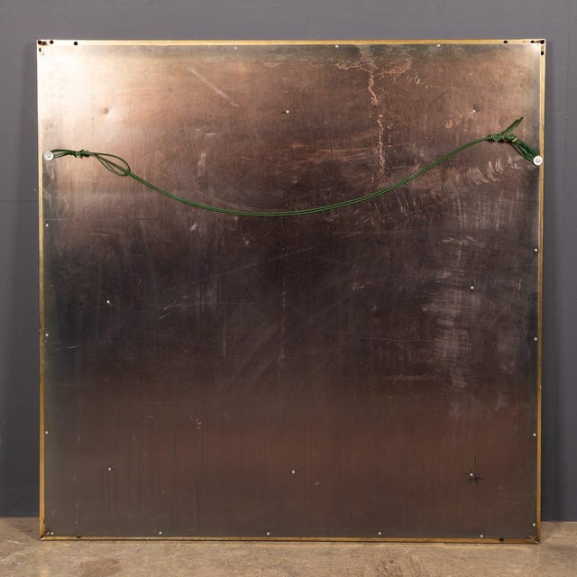 Vintage Square Brass and Bronzed Mirror from Belgo Chrom, Belgium, 1970s For Sale - Image 4 of 18