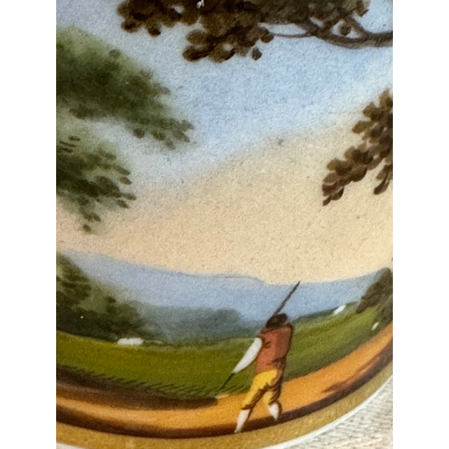 Antique Old Paris Porcelain Coffee Cup & Deep Saucer, Hand-Painted Landscape, Circa 1810 For Sale - Image 12 of 13