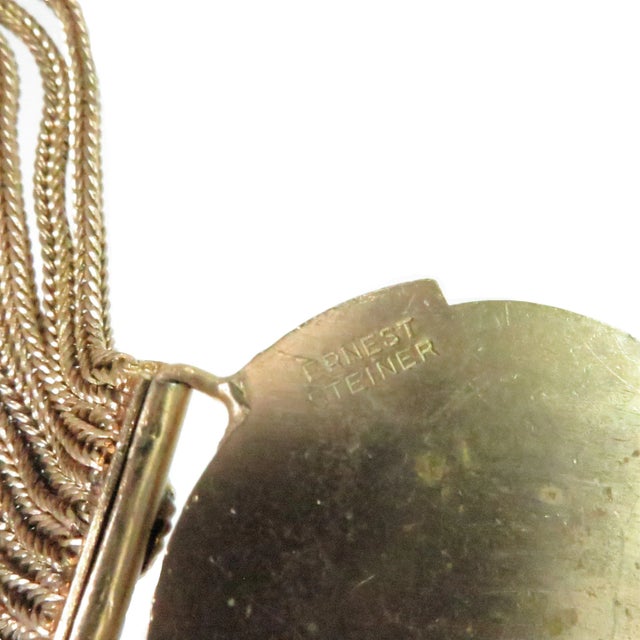 Metal Vintage Rare Designer E. Steiner Etruscan Bracelet 1940s For Sale - Image 7 of 7