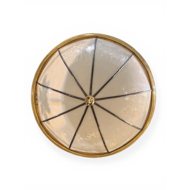 1910s 1910 Bronze and Leaded Glass Pedant For Sale - Image 5 of 6