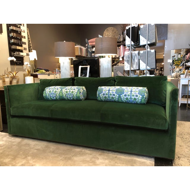 Highland House Emerald Green Velvet Sofa Chairish
