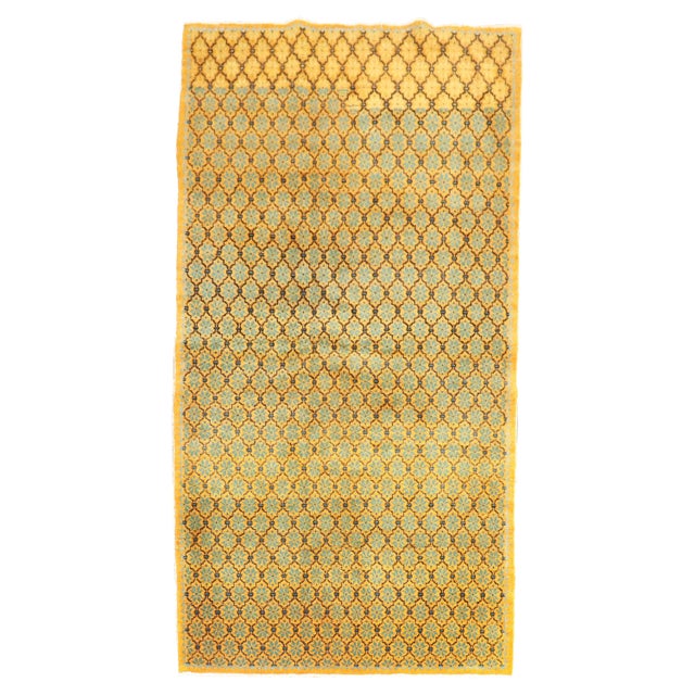 Saffron Yellow Mid 20th Century Turkish Rug For Sale - Image 9 of 18