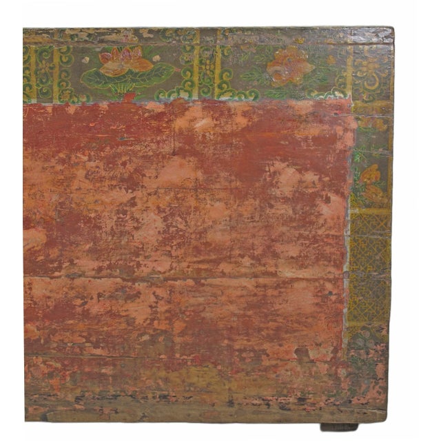 Late 19th Century Rustic Red/Green Antique Cabinet For Sale - Image 5 of 11