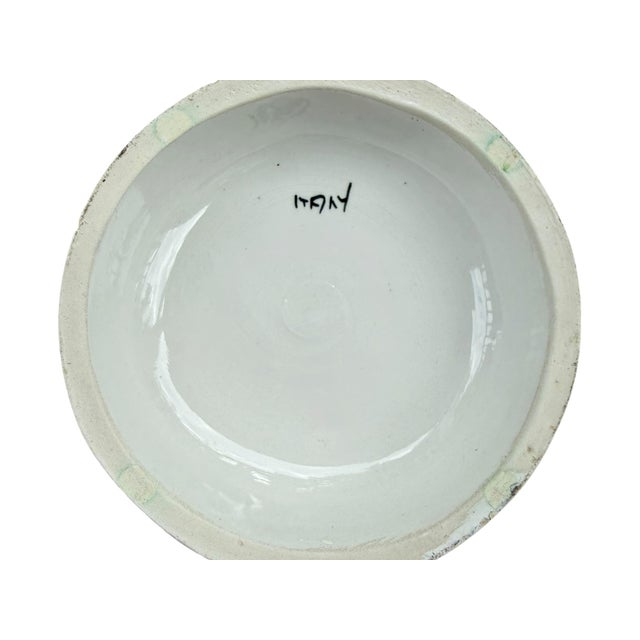 Ceramic Vintage Italian White Ceramic Putto Shell Compote Bowl / Figural Centerpiece, 14" For Sale - Image 7 of 8