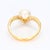 18k Yellow Gold "V" Shaped Ring Band With 8.3mm Pearl - Size 6.25 For Sale - Image 4 of 6