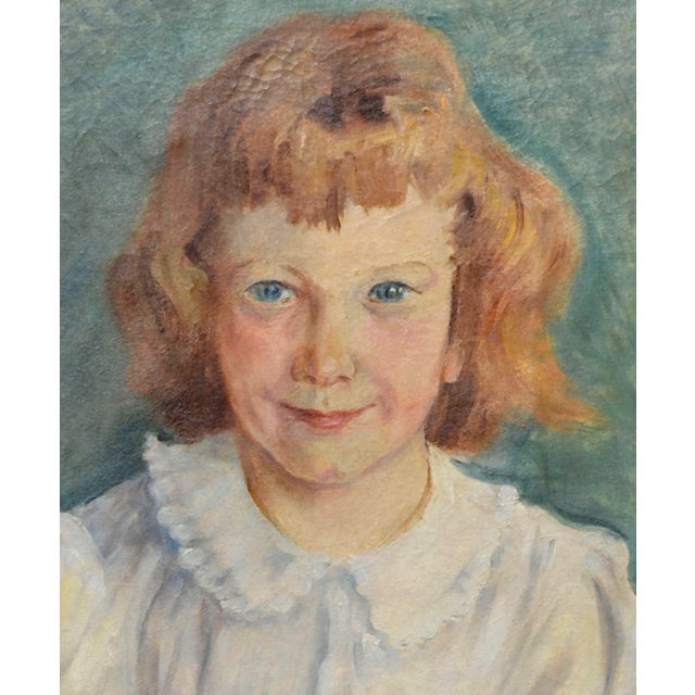 American Mid-Century Portrait of a Young Girl With Red Hair For Sale - Image 3 of 5