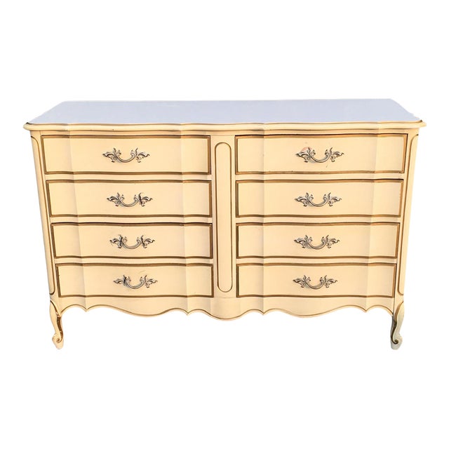Vintage French Provincial Double Dresser Chest of Drawers by Dixie