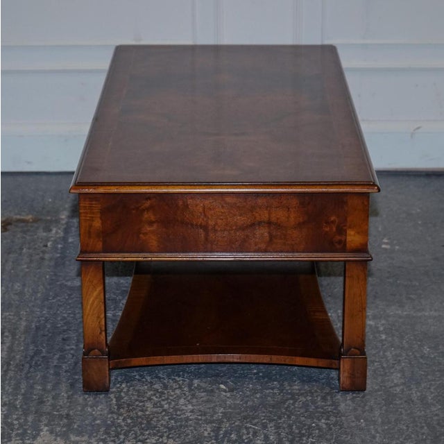 Vintage Brights of Nettlebed Burr Walnut Coffee Table with Two Deep Drawers For Sale - Image 16 of 17