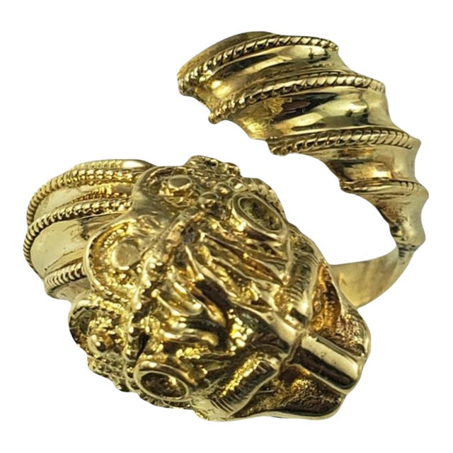 Mid 20th Century 14 Karat Yellow Gold Dragon Ring Size 6 For Sale