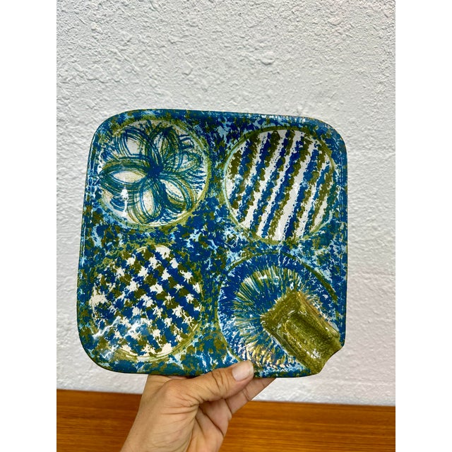 Large uncommon design Bitossi for Raymor Italy Ashtray or Catch All Trinket Dish Circa 1960’s, signed underneath small...