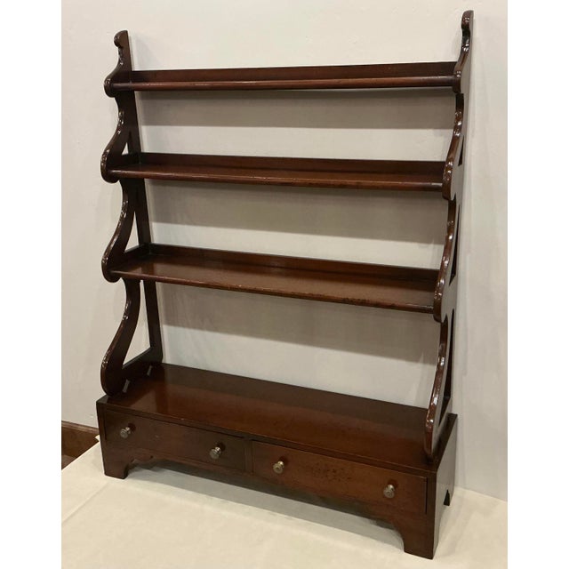 Traditional Vintagre Mahogany Bookcase or Display Cabinet W Two Drawers at Base For Sale - Image 3 of 7