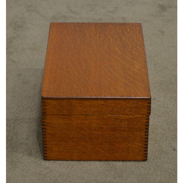 Antique Oak Desktop Library Card File Box Chairish
