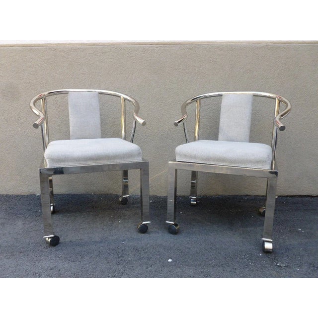 1950s Mid-Century Modern Design Institute America Chrome Yoke Chairs - a Pair For Sale - Image 12 of 12