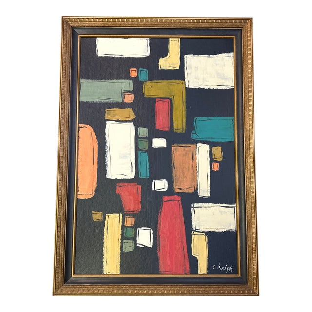 Contemporary Original Abstract Painting by Stephen Heigh “Urban Development” For Sale