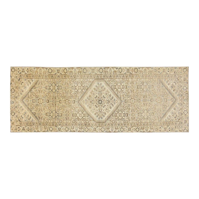 Vintage Turkish Hand Knotted Wool Rug, 3'2''x9'5'' For Sale